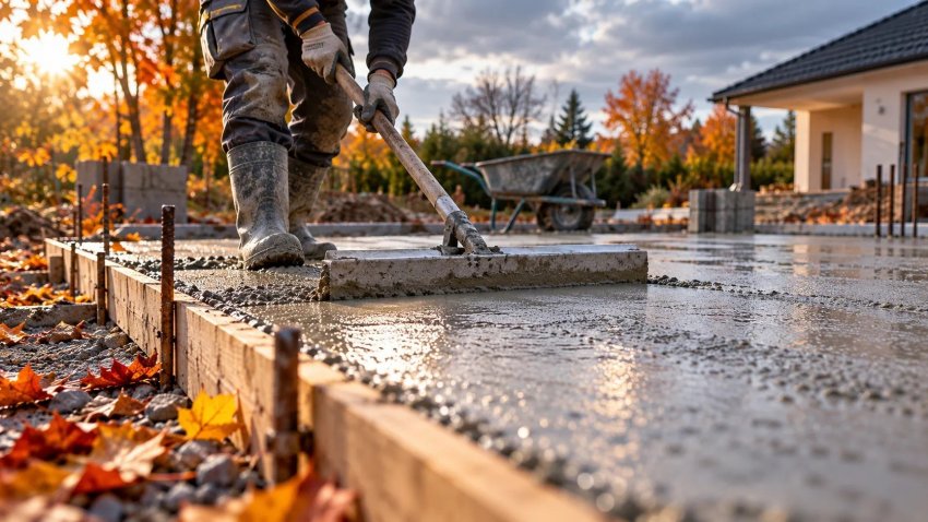 A betonozás nem kizárólag nyári munka. Kora ősszel sokszor még kifejezetten kedvezőek is lehetnek a körülmények, hiszen nincs szélsőséges hőség, ezért a friss beton sem veszít olyan gyorsan nedvességet. Ahogy azonban csökken a hőmérséklet, egyre több tényezőre kell figyelned.
A betonozás ősszel hűvös időben megfelel...
