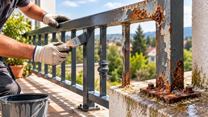 Egy kültéri fémkorlát éveken át ellenállhat az időjárásnak, de a csapadék, a hőmérséklet-ingadozás és a sérült festékréteg előbb-utóbb nyomot hagy rajta. Először csak apró rozsdafoltok jelennek meg, később a bevonat felhólyagosodhat, lepattoghat, és a korrózió egyre nagyobb területet érinthet.
A